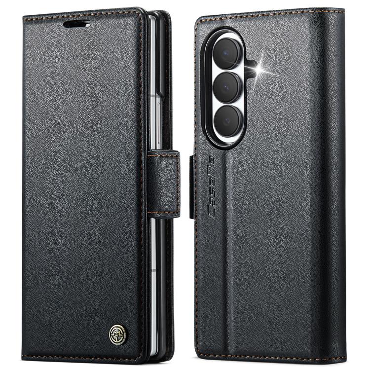 Custodia per telefono in pelle CaseMe 023 con fibbia a farfalla, texture litchi, protezione RFID e antifurto., For Galaxy Z Fold8 5G, For Galaxy Z Fold8 Ultra 5G