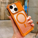 Custodia magnetica acrilico opaco glitter per iPhone 13