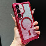 Custodia magnetica per telefono in acrilico opaco con glitter e effetto sfumato galvanizzato., For Galaxy S26+ 5G, For Galaxy S26 Ultra 5G, For Galaxy S26 5G