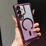Custodia magnetica per telefono in acrilico opaco con glitter e effetto sfumato galvanizzato., For Galaxy S26+ 5G, For Galaxy S26 Ultra 5G, For Galaxy S26 5G
