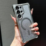 Custodia magnetica per telefono in acrilico opaco con glitter e effetto sfumato galvanizzato., For Galaxy S26+ 5G, For Galaxy S26 Ultra 5G, For Galaxy S26 5G