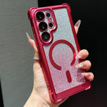 Custodia magnetica per telefono in acrilico opaco con glitter e effetto sfumato galvanizzato., For Galaxy S26+ 5G, For Galaxy S26 Ultra 5G, For Galaxy S26 5G