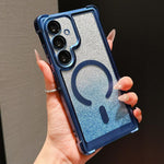 Custodia magnetica per telefono in acrilico opaco con glitter e effetto sfumato galvanizzato., For Galaxy S24 FE 5G, For Galaxy S24 Ultra 5G, For Galaxy S24+ 5G