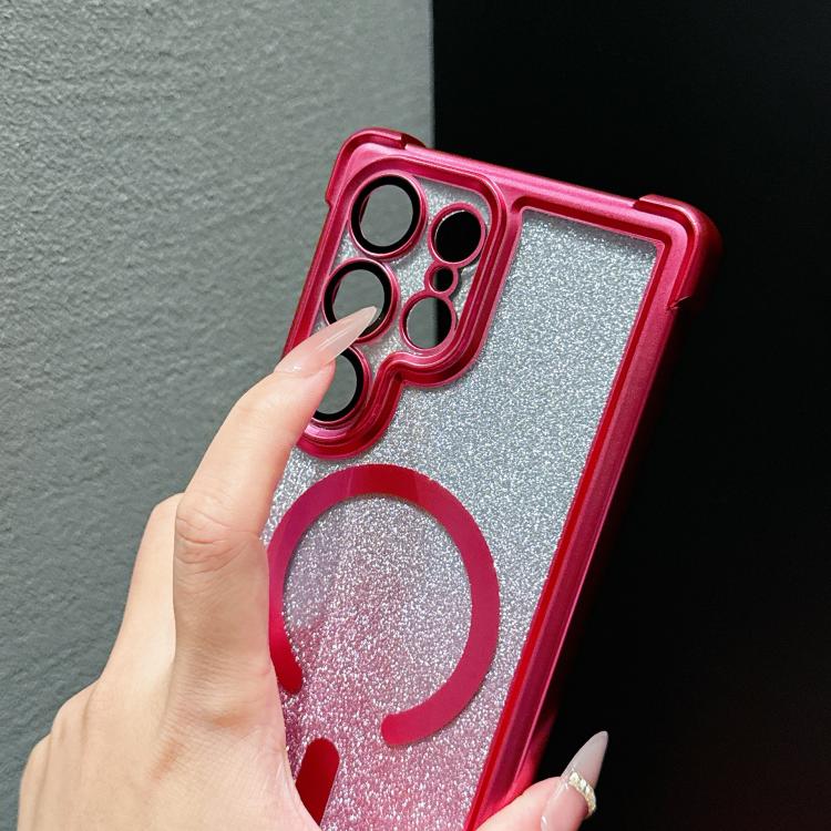 Custodia magnetica per telefono in acrilico opaco con glitter e effetto sfumato galvanizzato., For Galaxy S26+ 5G, For Galaxy S26 Ultra 5G, For Galaxy S26 5G
