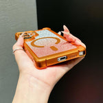Custodia magnetica per telefono in acrilico opaco con glitter e effetto sfumato galvanizzato., For Galaxy S24 5G