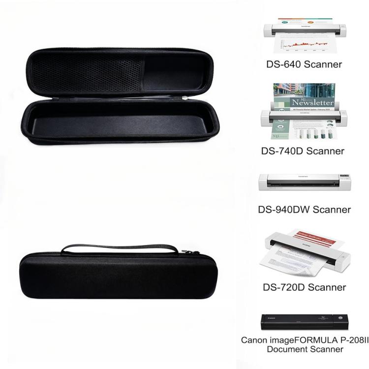 For Brother DS-640 / DS-940DW / DS-740D Portable Mobile Document Scanner Storage Bag, For Brother DS-640 / DS-940DW / DS-740D