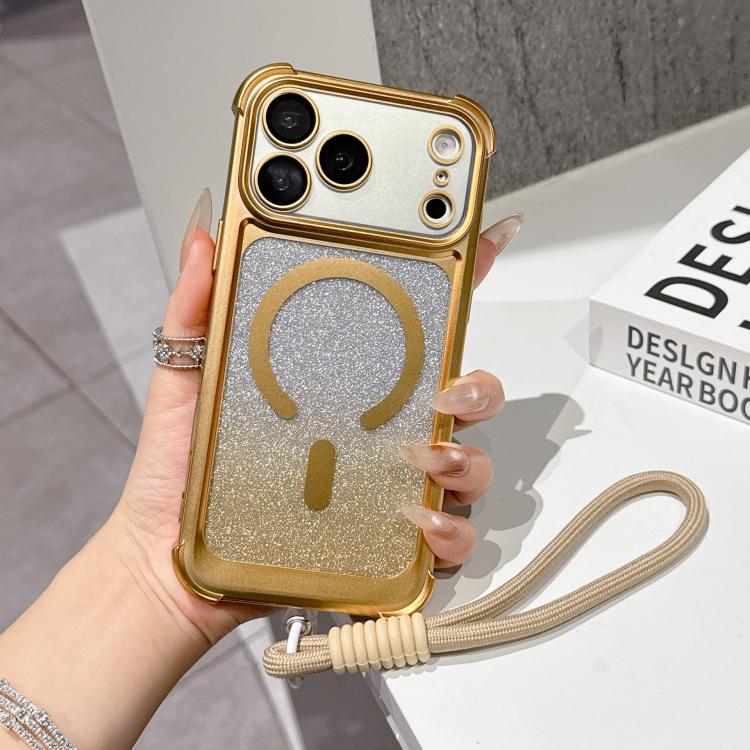 Custodia magnetica acrilico opaco con glitter per iPhone 17 Pro Max