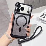 Custodia magnetica acrilico opaco con glitter per iPhone 17 Pro Max