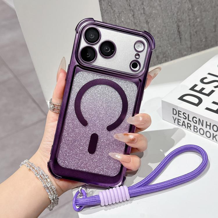 Custodia magnetica acrilico opaco con glitter per iPhone 17 Pro Max