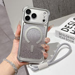 Custodia magnetica acrilico opaco con glitter per iPhone 17 Pro Max