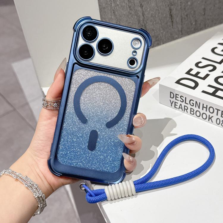 Custodia magnetica acrilico opaco con glitter per iPhone 17 Pro Max