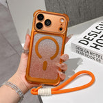 Custodia magnetica acrilico opaco con glitter per iPhone 17 Pro Max