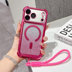 Custodia magnetica acrilico opaco con glitter per iPhone 17 Pro Max