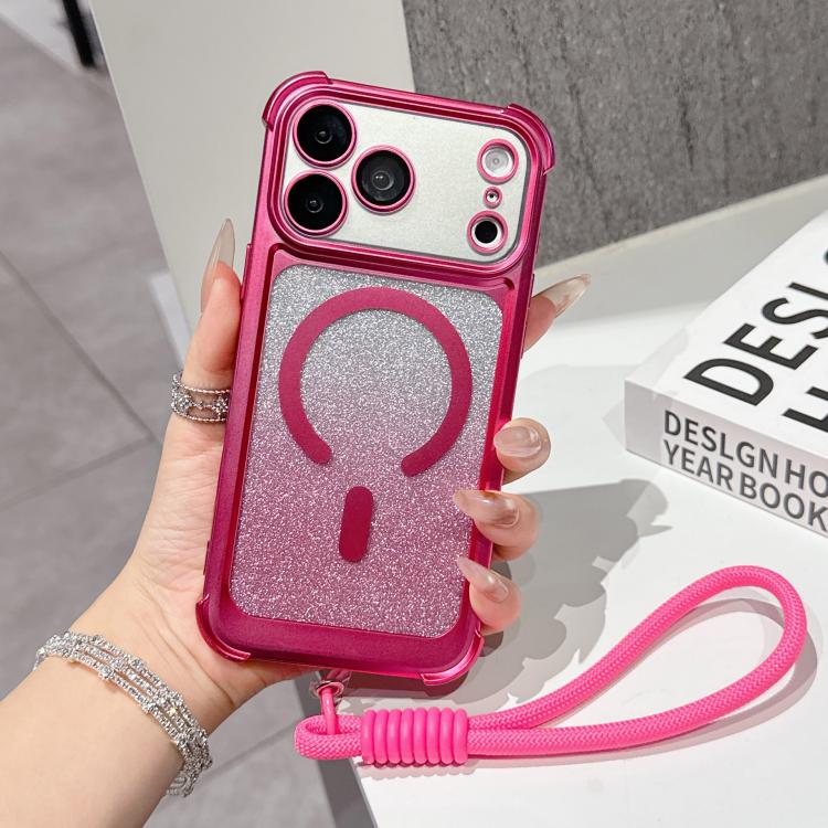Custodia magnetica acrilico opaco con glitter per iPhone 17 Pro Max