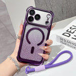 Custodia magnetica acrilico opaco con glitter per iPhone 17 Pro Max