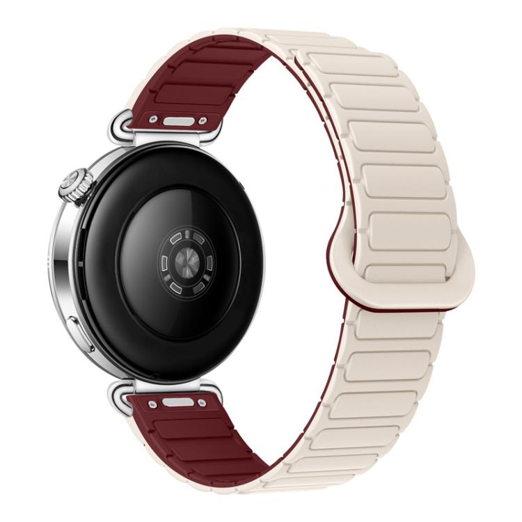 Cinturino per orologio magnetico in silicone a forma di I con pulsante a pressione, 18mm