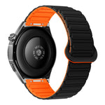 Cinturino per orologio magnetico in silicone a forma di I con pulsante a pressione, 22mm