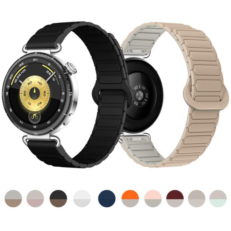 Cinturino per orologio magnetico in silicone a forma di I con pulsante a pressione, 18mm