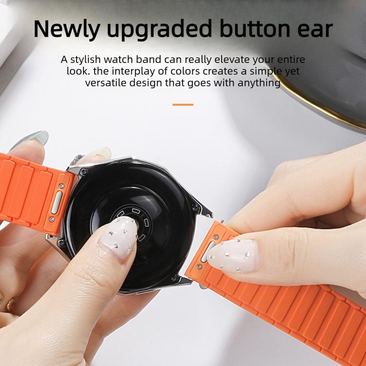 Cinturino per orologio magnetico in silicone a forma di I con pulsante a pressione, 22mm
