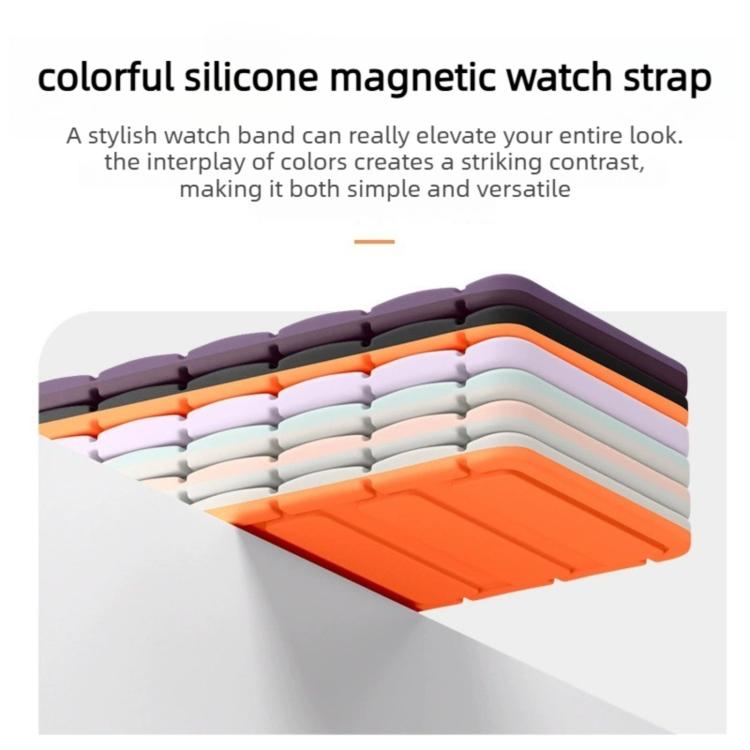 Cinturino per orologio magnetico in silicone a forma di I con pulsante a pressione, 18mm