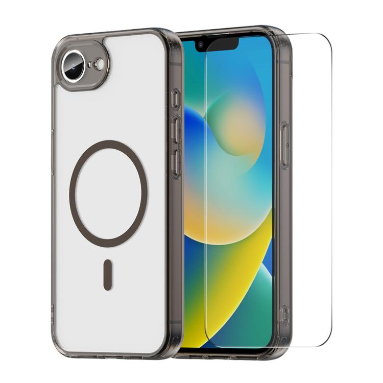 Custodia per telefono ENKAY Hat-Prince magnetica opaca traslucida con pellicola ad arco grande, For iPhone 15, For iPhone 17e / 16e
