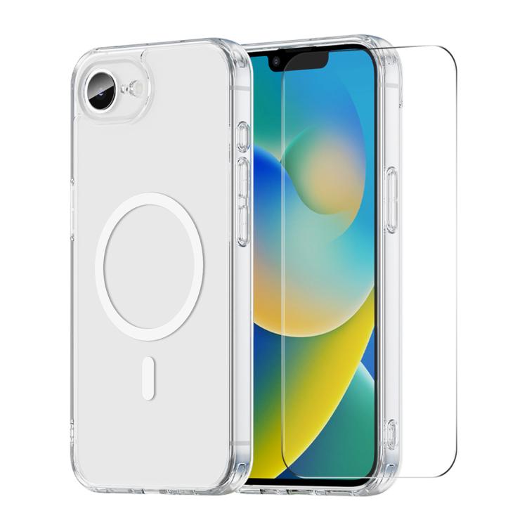 Custodia per telefono ENKAY Hat-Prince magnetica opaca traslucida con pellicola ad arco grande, For iPhone 15, For iPhone 17e / 16e