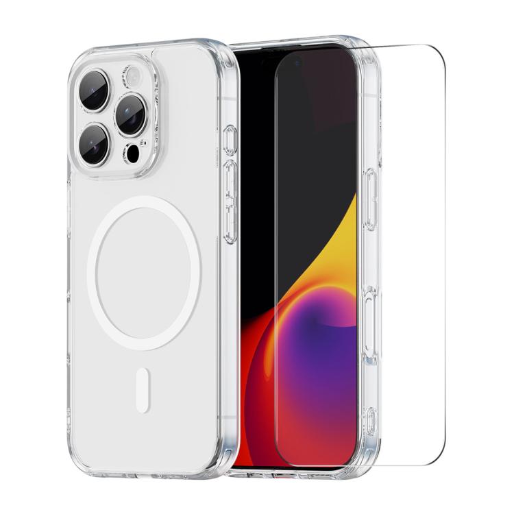 Custodia per telefono ENKAY Hat-Prince magnetica opaca traslucida con pellicola ad arco grande, For iPhone 16 Plus, For iPhone 16, For iPhone 15 Pro Max, For iPhone 15 Pro, For iPhone 15 Plus, For iPhone 15