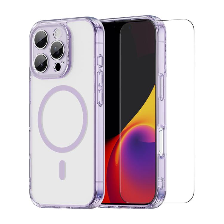 Custodia per telefono ENKAY Hat-Prince magnetica opaca traslucida con pellicola ad arco grande, For iPhone 16 Plus, For iPhone 16, For iPhone 15 Pro Max, For iPhone 15 Pro, For iPhone 15 Plus, For iPhone 15
