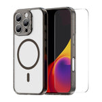 Custodia per telefono ENKAY Hat-Prince magnetica opaca traslucida con pellicola ad arco grande, For iPhone 16 Plus, For iPhone 16, For iPhone 15 Pro Max, For iPhone 15 Pro, For iPhone 15 Plus, For iPhone 15