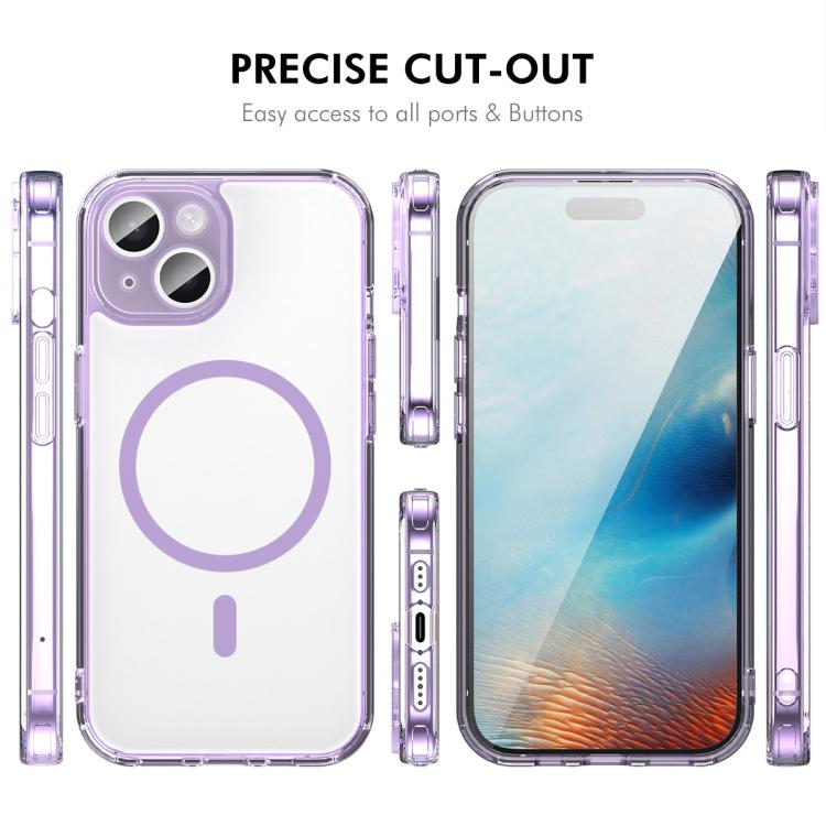 Custodia per telefono ENKAY Hat-Prince magnetica opaca traslucida con pellicola ad arco grande, For iPhone 15, For iPhone 17e / 16e