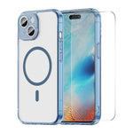 Custodia per telefono ENKAY Hat-Prince magnetica opaca traslucida con pellicola ad arco grande, For iPhone 16 Plus, For iPhone 16, For iPhone 15 Pro Max, For iPhone 15 Pro, For iPhone 15 Plus, For iPhone 15