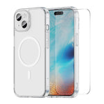 Custodia per telefono ENKAY Hat-Prince magnetica opaca traslucida con pellicola ad arco grande, For iPhone 16 Plus, For iPhone 16, For iPhone 15 Pro Max, For iPhone 15 Pro, For iPhone 15 Plus, For iPhone 15