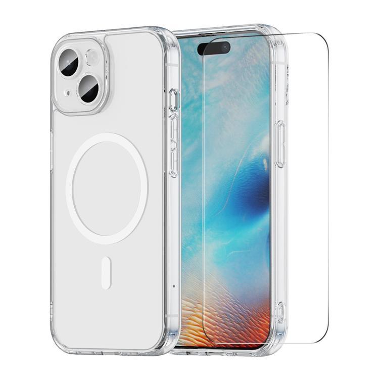 Custodia per telefono ENKAY Hat-Prince magnetica opaca traslucida con pellicola ad arco grande, For iPhone 16 Plus, For iPhone 16, For iPhone 15 Pro Max, For iPhone 15 Pro, For iPhone 15 Plus, For iPhone 15