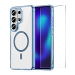 Custodia magnetica traslucida opaca ENKAY Hat-Prince con pellicola in vetro a sblocco ultrasonico da 0,18 mm., For Galaxy S26+ 5G, For Galaxy S26 Ultra 5G, For Galaxy S26 5G, For Galaxy S25 Ultra 5G, For Galaxy S24 Ultra 5G, For Galaxy S25 / S24 5G