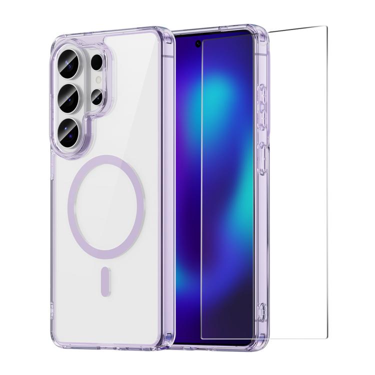 Custodia magnetica traslucida opaca ENKAY Hat-Prince con pellicola in vetro a sblocco ultrasonico da 0,18 mm., For Galaxy S26+ 5G, For Galaxy S26 Ultra 5G, For Galaxy S26 5G, For Galaxy S25 Ultra 5G, For Galaxy S24 Ultra 5G, For Galaxy S25 / S24 5G