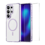 Custodia magnetica traslucida opaca ENKAY Hat-Prince con pellicola in vetro a sblocco ultrasonico da 0,18 mm., For Galaxy S26+ 5G, For Galaxy S26 Ultra 5G, For Galaxy S26 5G, For Galaxy S25 Ultra 5G, For Galaxy S24 Ultra 5G, For Galaxy S25 / S24 5G