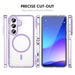 Custodia magnetica traslucida opaca ENKAY Hat-Prince con pellicola in vetro a sblocco ultrasonico da 0,18 mm., For Galaxy S25+ / S24+ 5G