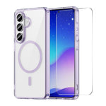 Custodia magnetica traslucida opaca ENKAY Hat-Prince con pellicola in vetro a sblocco ultrasonico da 0,18 mm., For Galaxy S26+ 5G, For Galaxy S26 Ultra 5G, For Galaxy S26 5G, For Galaxy S25 Ultra 5G, For Galaxy S24 Ultra 5G, For Galaxy S25 / S24 5G