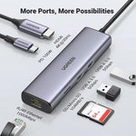 UGREEN CM512 90568 USB3.0 PD100W RJ45 SD / TF Card Reader 7 in 1 USB-C HUB, CM512-90568