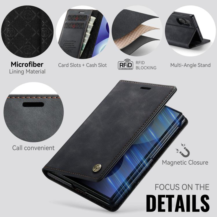 Custodia per telefono CaseMe 033 con fodera in pelle di vitello, inserti in microfibra e protezione RFID., For Galaxy Z Fold8 5G, For Galaxy Z Fold8 Ultra 5G