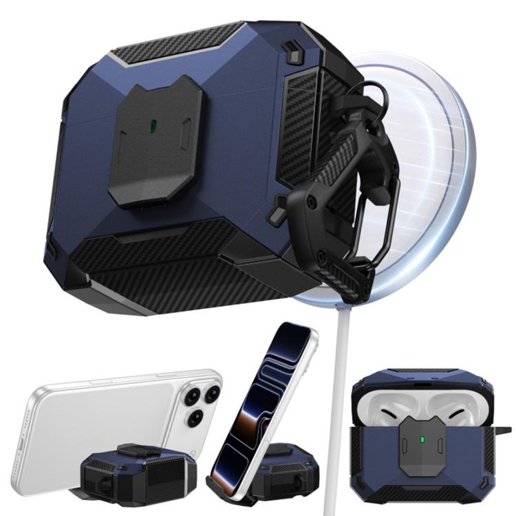 Custodia per auricolari con clip magnetica e moschettone, a forma di armatura robotica., For AirPods Pro 3, For AirPods Pro 2 / Pro