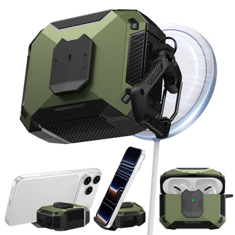 Custodia per auricolari con clip magnetica e moschettone, a forma di armatura robotica., For AirPods Pro 3, For AirPods Pro 2 / Pro