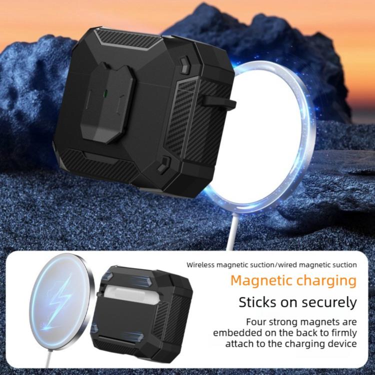 Custodia per auricolari con clip magnetica e moschettone, a forma di armatura robotica., For AirPods Pro 3, For AirPods Pro 2 / Pro