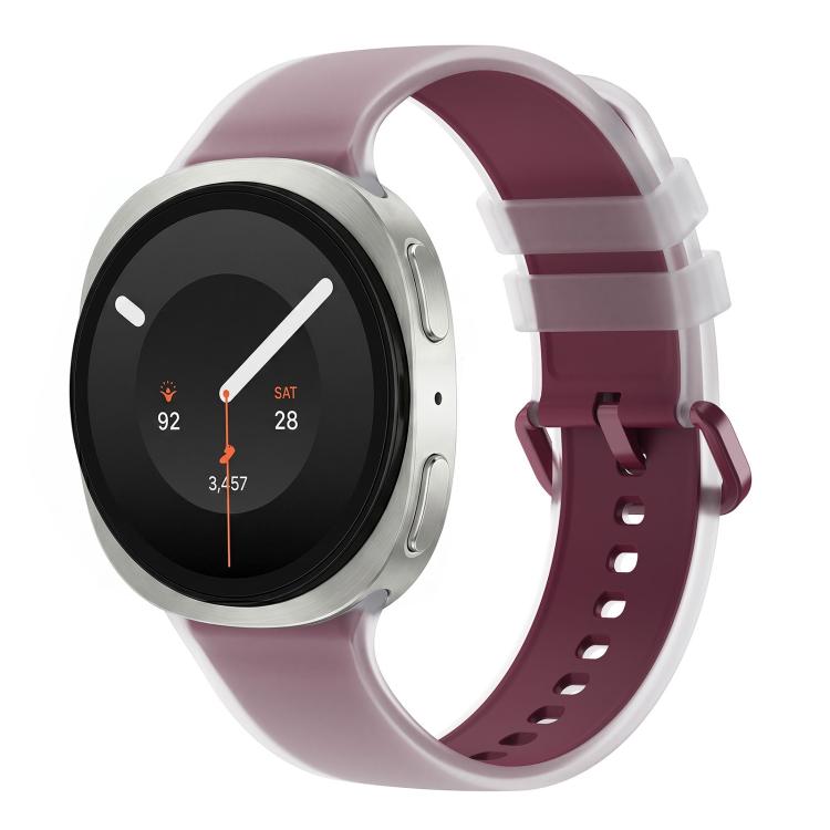 For Galaxy Watch 9 / 8 / 8 Classic Translucent Jelly Colorful Clasp Silicone Watch Band, S, L