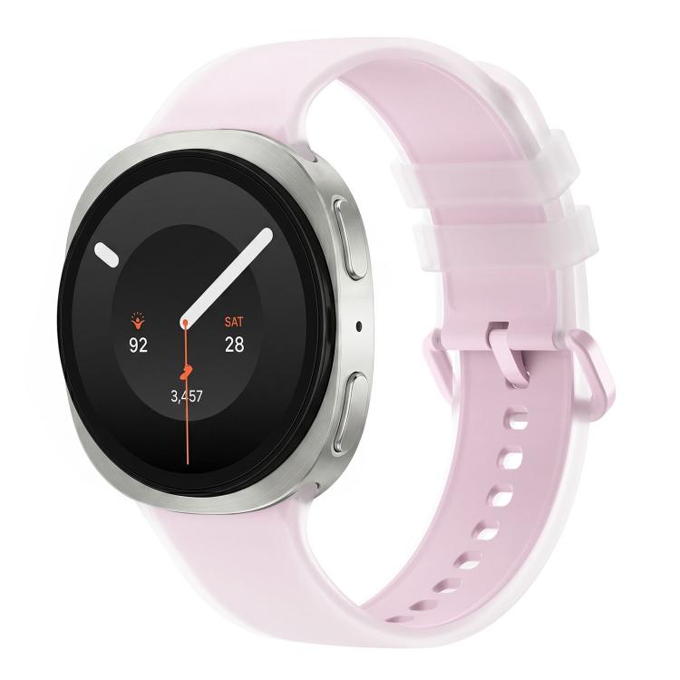 For Galaxy Watch 9 / 8 / 8 Classic Translucent Jelly Colorful Clasp Silicone Watch Band, S, L