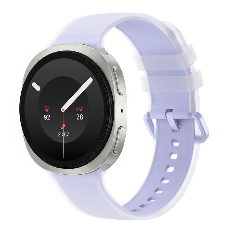 For Galaxy Watch 9 / 8 / 8 Classic Translucent Jelly Colorful Clasp Silicone Watch Band, S, L
