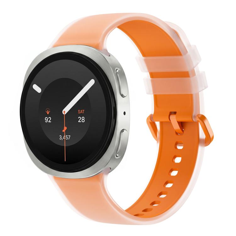 For Galaxy Watch 9 / 8 / 8 Classic Translucent Jelly Colorful Clasp Silicone Watch Band, S, L