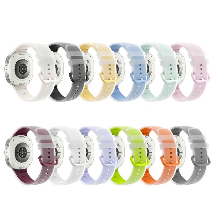For Galaxy Watch 9 / 8 / 8 Classic Translucent Jelly Colorful Clasp Silicone Watch Band, S, L