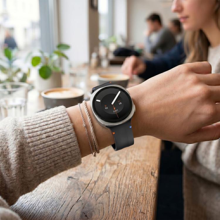 Stitched Color Clasp Solid Color Silicone Watch Band, For Galaxy Watch 9 / 8 / 8 Classic