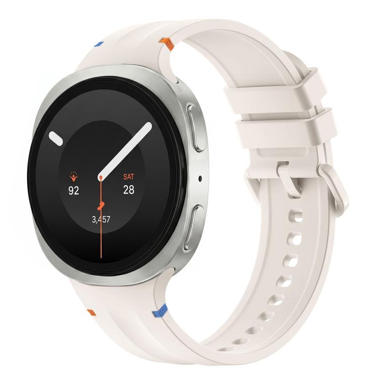Stitched Color Clasp Solid Color Silicone Watch Band, For Galaxy Watch 9 / 8 / 8 Classic